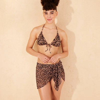 Women's Mesh Cover Up Sarong - Wild Fable™ Leopard Print 7 Women's Mesh Cover Up Sarong - Wild Fable™ Leopard Print - Image 5