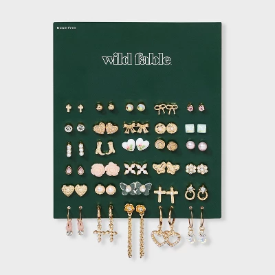 Butterfly Bows And Boots Multi Earring Set 30pc - Wild Fable™ Gold 3 Butterfly Bows And Boots Multi Earring Set 30pc - Wild Fable™ Gold
