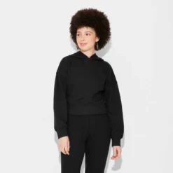 Women's Cropped Pullover Hooded Sweatshirt - Wild Fable™