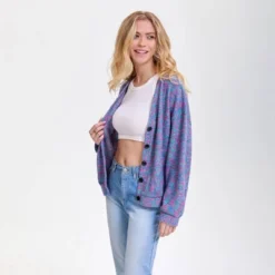 Women's V-Neck Button-Front Cardigan - Wild Fable™ Purple Abstract -Wild Fable Store GUEST 0d0e4214 7758 424a 94df 2a75d560481d