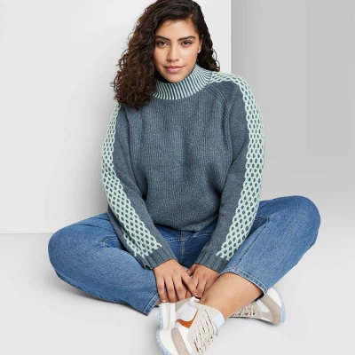 Women's Mock Turtleneck Boxy Pullover Sweater - Wild Fable™ 6 Women's Mock Turtleneck Boxy Pullover Sweater - Wild Fable™ - Image 4