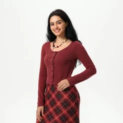 Women's Knit Button-Front Cardigan - Wild Fable™ Dark Red -Wild Fable Store GUEST 0ea3add6 f7e7 4b2c 96f4 96b395b3dba6
