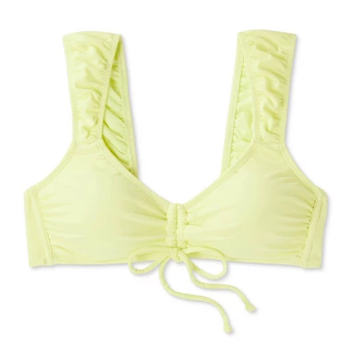 Women's Tie-Front Cap Sleeve Bralette Bikini Top - Wild Fable™ Light Yellow 7 Women's Tie-Front Cap Sleeve Bralette Bikini Top - Wild Fable™ Light Yellow - Image 5