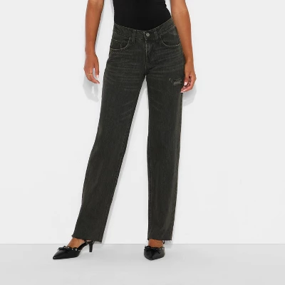 Women's Mid-Rise Straight Jeans - Wild Fable™ 3 Women's Mid-Rise Straight Jeans - Wild Fable™