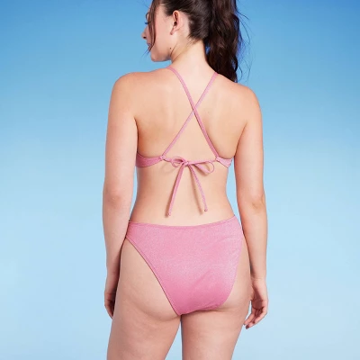 Women's Cut Out One Piece Swimsuit - Wild Fable™ Pink Lurex 5 Women's Cut Out One Piece Swimsuit - Wild Fable™ Pink Lurex - Image 3
