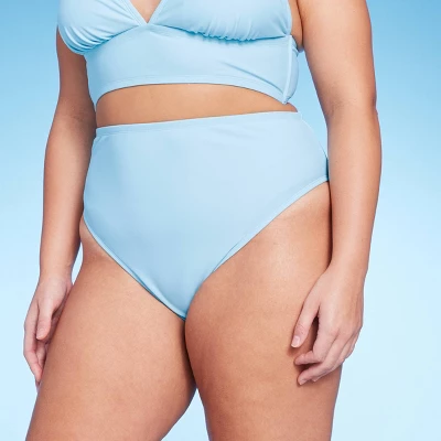 Women's High Leg Cheeky High Waist Bikini Bottom - Wild Fable™ Light Blue 10 Women's High Leg Cheeky High Waist Bikini Bottom - Wild Fable™ Light Blue - Image 8