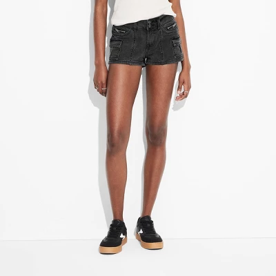 Women's Low-Rise Cargo Camp Denim Shorts - Wild Fable™ 3 Women's Low-Rise Cargo Camp Denim Shorts - Wild Fable™