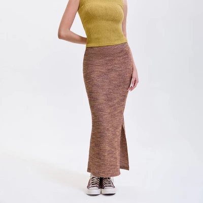 Women's Side Slit Maxi Pencil Skirt - Wild Fable™ Brown 8 Women's Side Slit Maxi Pencil Skirt - Wild Fable™ Brown - Image 6