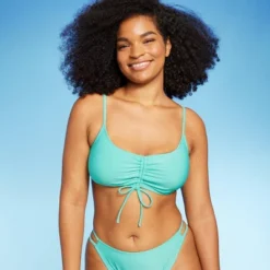 Women's Ruched Drawstring Front Bralette Bikini Top - Wild Fable™ -Wild Fable Store GUEST 1c8d54ff 122d 42d1 ab90 466130737342