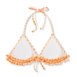 Women's Ruffle Detail Triangle Bikini Top - Wild Fable™ Orange Gingham 14 Women's Ruffle Detail Triangle Bikini Top - Wild Fable™ Orange Gingham -Wild Fable Store GUEST 1ced4e5c 16d2 4d53 ad54 ae34d714cd36