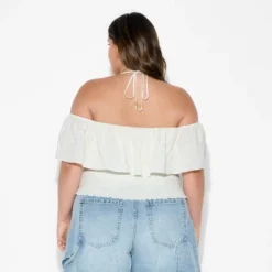 Women's Smocked Ruffle Sleeve Open-Neck Halter Top - Wild Fable™ Off-White 7 Women's Smocked Ruffle Sleeve Open-Neck Halter Top - Wild Fable™ Off-White -Wild Fable Store GUEST 1cee6355 0948 48c4 8d90 3a2d7c508274