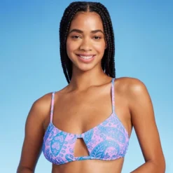 Women's Paisley Print Cut Out Bralette Bikini Top - Wild Fable™ Blue/Pink 10 Women's Paisley Print Cut Out Bralette Bikini Top - Wild Fable™ Blue/Pink -Wild Fable Store GUEST 200ca669 ff14 4380 b490 dbb49f5d0fc6
