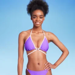Women's Strappy Ring Front Triangle Bikini Top - Wild Fable™ Purple -Wild Fable Store GUEST 246aa763 798b 4356 ac37 c4f4cce486c6