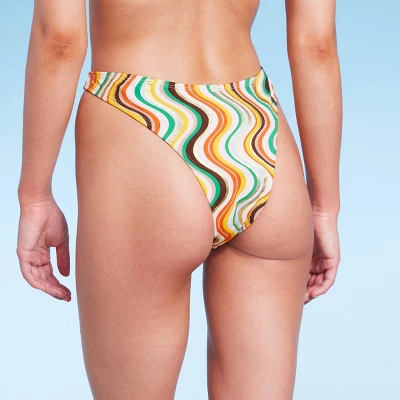 Women's Extra High Leg Ultra Cheeky Bikini Bottom - Wild Fable™ Multi Striped 3 Women's Extra High Leg Ultra Cheeky Bikini Bottom - Wild Fable™ Multi Striped