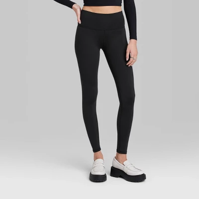 Women's High-Waisted Slim Fit Skinny Synthetic Leggings - Wild Fable™ 3 Women's High-Waisted Slim Fit Skinny Synthetic Leggings - Wild Fable™