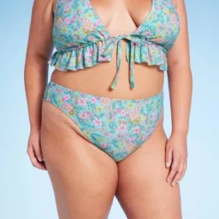Women's Mid-Rise Cheeky High Leg Bikini Bottom - Wild Fable™ Green Floral Print 7 Women's Mid-Rise Cheeky High Leg Bikini Bottom - Wild Fable™ Green Floral Print -Wild Fable Store GUEST 2f02cd0b c4a9 40e5 92c6 11776b1b0a7e