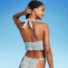 Women's Ruffle Tie-Front Halter Bikini Top - Wild Fable™ Green Floral Print 2 Women's Ruffle Tie-Front Halter Bikini Top - Wild Fable™ Green Floral Print -Wild Fable Store GUEST 2f406440 6c81 4622 90e6 c8e0eaab55b5