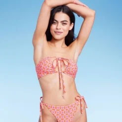 Women's U Bralette Multiway Bikini Top - Wild Fable™ Orange Tile Print -Wild Fable Store GUEST 3b94ef45 4e6d 4921 844a bd63b23a3459