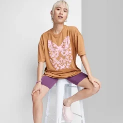 Women's Oversized Butterfly Graphic T-Shirt - Wild Fable™ Brown -Wild Fable Store GUEST 3cf7eb9f 5c0d 4c1a 92e5 ec4d5de201bd