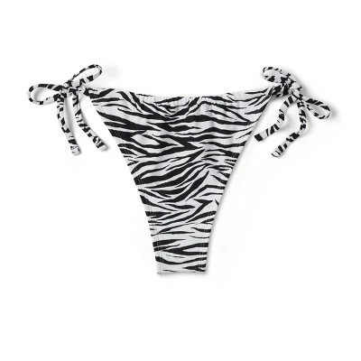 Women's Ultra High Leg Adjustable Coverage Bikini Bottom - Wild Fable™ Black/White Zebra Print 8 Women's Ultra High Leg Adjustable Coverage Bikini Bottom - Wild Fable™ Black/White Zebra Print - Image 6