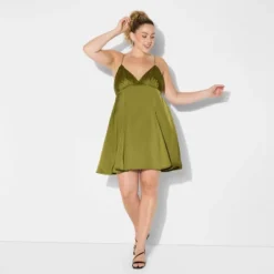 Women's Satin Mini Slip Dress - Wild Fable™ Olive Green 9 Women's Satin Mini Slip Dress - Wild Fable™ Olive Green -Wild Fable Store GUEST 4a3adec5 b2f3 4217 ae35 ba3577f546de