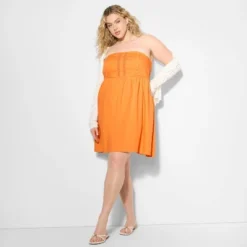 Women's Pintuck Strapless Babydoll Dress - Wild Fable™ Orange 7 Women's Pintuck Strapless Babydoll Dress - Wild Fable™ Orange -Wild Fable Store GUEST 4dc37b72 9883 47a9 aad6 0756ce67b7e0