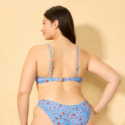 Women's Ditsy Floral Print Ribbon Detail Underwire Bikini Top - Wild Fable™ Blue 6 Women's Ditsy Floral Print Ribbon Detail Underwire Bikini Top - Wild Fable™ Blue - Image 4