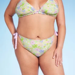 Women's Reversible Side-Tie Extra High Leg Cheeky Bikini Bottom - Wild Fable™ Green Floral Print/Purple Gingham Print 9 Women's Reversible Side-Tie Extra High Leg Cheeky Bikini Bottom - Wild Fable™ Green Floral Print/Purple Gingham Print -Wild Fable Store GUEST 53223c69 479d 4c2f 9035 7c1cd38e2b40