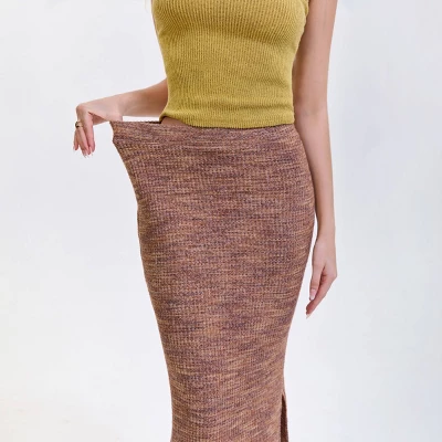 Women's Side Slit Maxi Pencil Skirt - Wild Fable™ Brown 7 Women's Side Slit Maxi Pencil Skirt - Wild Fable™ Brown - Image 5