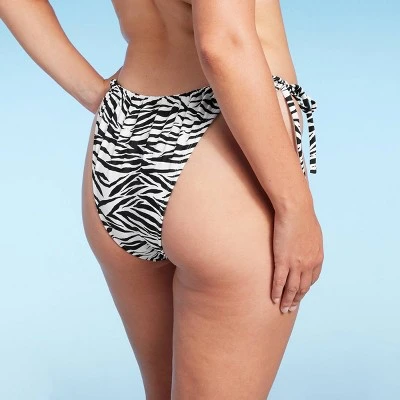 Women's Ultra High Leg Adjustable Coverage Bikini Bottom - Wild Fable™ Black/White Zebra Print 6 Women's Ultra High Leg Adjustable Coverage Bikini Bottom - Wild Fable™ Black/White Zebra Print - Image 4