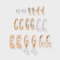 Heart And Pearl Earring Set 9pc - Wild Fable™ Gold 7 Heart And Pearl Earring Set 9pc - Wild Fable™ Gold -Wild Fable Store GUEST 55479940 46ba 4e87 9397 52a394dc5672