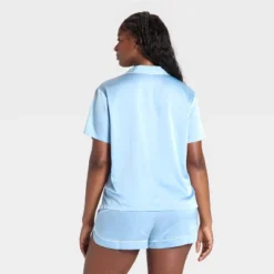 Women's Satin Short Sleeve Notch Collar Shirt And Shorts Pajama Set - Wild Fable™ -Wild Fable Store GUEST 57948612 daf1 4ef1 bcd8 03ace95aff35