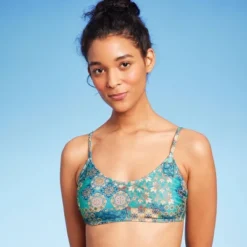 Women's Scoop Front Bralette Bikini Top - Wild Fable™ Blue Patchwork Print 11 Women's Scoop Front Bralette Bikini Top - Wild Fable™ Blue Patchwork Print -Wild Fable Store GUEST 5a5da5d9 be35 4b93 8a6d e49c8af7d0a4