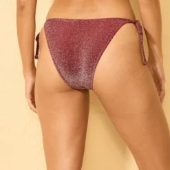 Women's Sparkle Low-Rise Extra High Leg Extra Cheeky Bikini Bottom - Wild Fable™ Burnt Burgundy