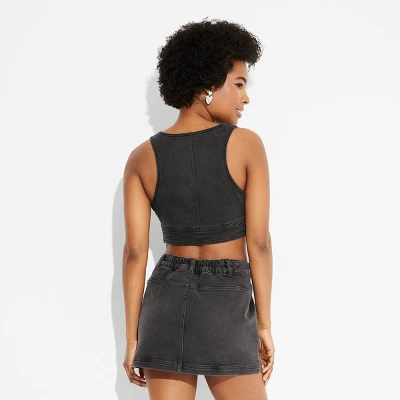 Women's Cropped Denim Vest - Wild Fable™ 4 Women's Cropped Denim Vest - Wild Fable™ - Image 2