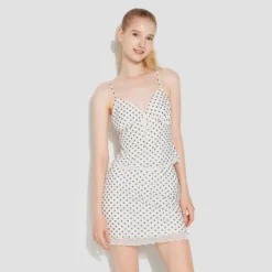 Women's Mesh Top - Wild Fable™ Off-White Polka Dots -Wild Fable Store GUEST 604b02f7 6edf 4018 b1e3 63178ababf28
