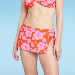 Women's Cinch Side Skirt Cover Up - Wild Fable™ Orange/Pink Tropical Print -Wild Fable Store GUEST 61a722e9 5af5 4e19 88ba b77659b3be4e