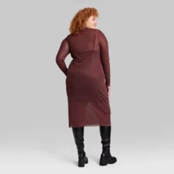 Women's Long Sleeve Lurex Mesh Midi Dress - Wild Fable™ Burgundy 8 Women's Long Sleeve Lurex Mesh Midi Dress - Wild Fable™ Burgundy -Wild Fable Store GUEST 6429be57 2fc2 468a 9d3e 42782bdb1e5c