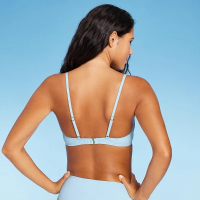 Women's Tie-Front Pique Textured Bralette Bikini Top - Wild Fable™ 3 Women's Tie-Front Pique Textured Bralette Bikini Top - Wild Fable™