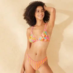 Women's Reversible Contrast Binding Mid-Rise High Leg Cheeky Bikini Bottom - Wild Fable™ Green Floral Print/Pink Striped 9 Women's Reversible Contrast Binding Mid-Rise High Leg Cheeky Bikini Bottom - Wild Fable™ Green Floral Print/Pink Striped -Wild Fable Store GUEST 7111dfcc 7047 4b4e 9f68 5ad999d73fa7