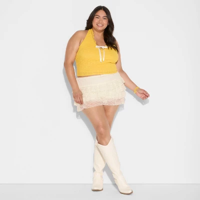 Women's High-Rise Bloomer Shorts - Wild Fable™ Cream 6 Women's High-Rise Bloomer Shorts - Wild Fable™ Cream - Image 4