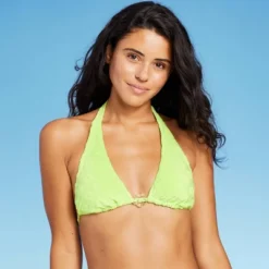 Women's Daisy Textured Ring Front Triangle Bikini Top - Wild Fable™ Green 10 Women's Daisy Textured Ring Front Triangle Bikini Top - Wild Fable™ Green -Wild Fable Store GUEST 743310cf 36aa 4737 b631 f1cf7bc1e868