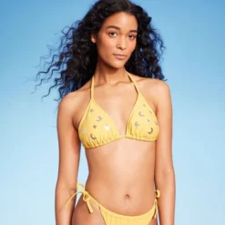 Women's Sequin Detail Triangle Bikini Top - Wild Fable™ Yellow -Wild Fable Store GUEST 7556a69d 4864 4f92 9639 034b99bb3401