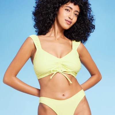 Women's Tie-Front Cap Sleeve Bralette Bikini Top - Wild Fable™ Light Yellow 10 Women's Tie-Front Cap Sleeve Bralette Bikini Top - Wild Fable™ Light Yellow - Image 8