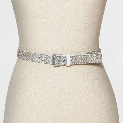 Women's Rhinestone Belt - Wild Fable™ White 3 Women's Rhinestone Belt - Wild Fable™ White