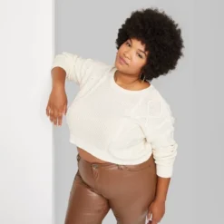 Women's Cropped Cable Pullover - Wild Fable™ -Wild Fable Store GUEST 80f26d63 ebf2 4ace aa0a 66d0ccdf1631