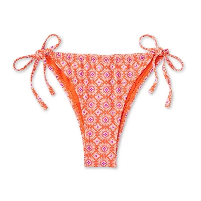 Women's Ultra High Leg Adjustable Coverage Bikini Bottom - Wild Fable™ Orange Tile Print 9 Women's Ultra High Leg Adjustable Coverage Bikini Bottom - Wild Fable™ Orange Tile Print - Image 7
