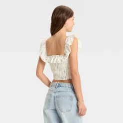 Women's Ruffle Sleeve Smocked Tank Top - Wild Fable™