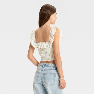 Women's Ruffle Sleeve Smocked Tank Top - Wild Fable™ 3 Women's Ruffle Sleeve Smocked Tank Top - Wild Fable™