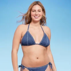 Women's Denim Textured Triangle Bikini Top - Wild Fable™ Denim Blue 11 Women's Denim Textured Triangle Bikini Top - Wild Fable™ Denim Blue -Wild Fable Store GUEST 858bb699 085e 4c64 af28 9cfc20098588